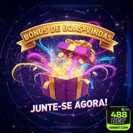 Imagem promocional do 488bet destacando bônus, com logos do site e elementos gráficos atraentes.